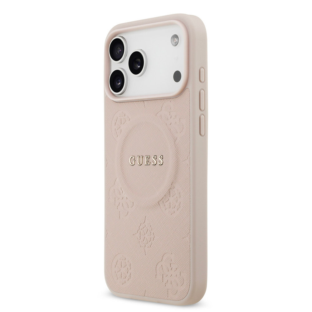 Guess Guess iPhone 17 Pro Max Back cover coque - Rose - Magsafe PU Leather - Peony Hot Stamp
