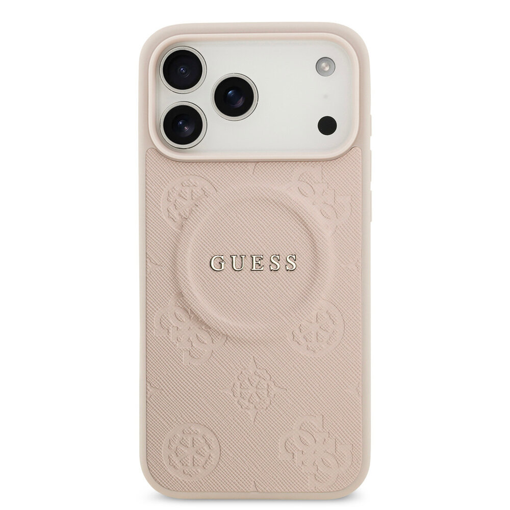 Guess Guess iPhone 17 Pro Max Backcover hoesje - Magsafe PU Leather - Peony Hot Stamp - Roze