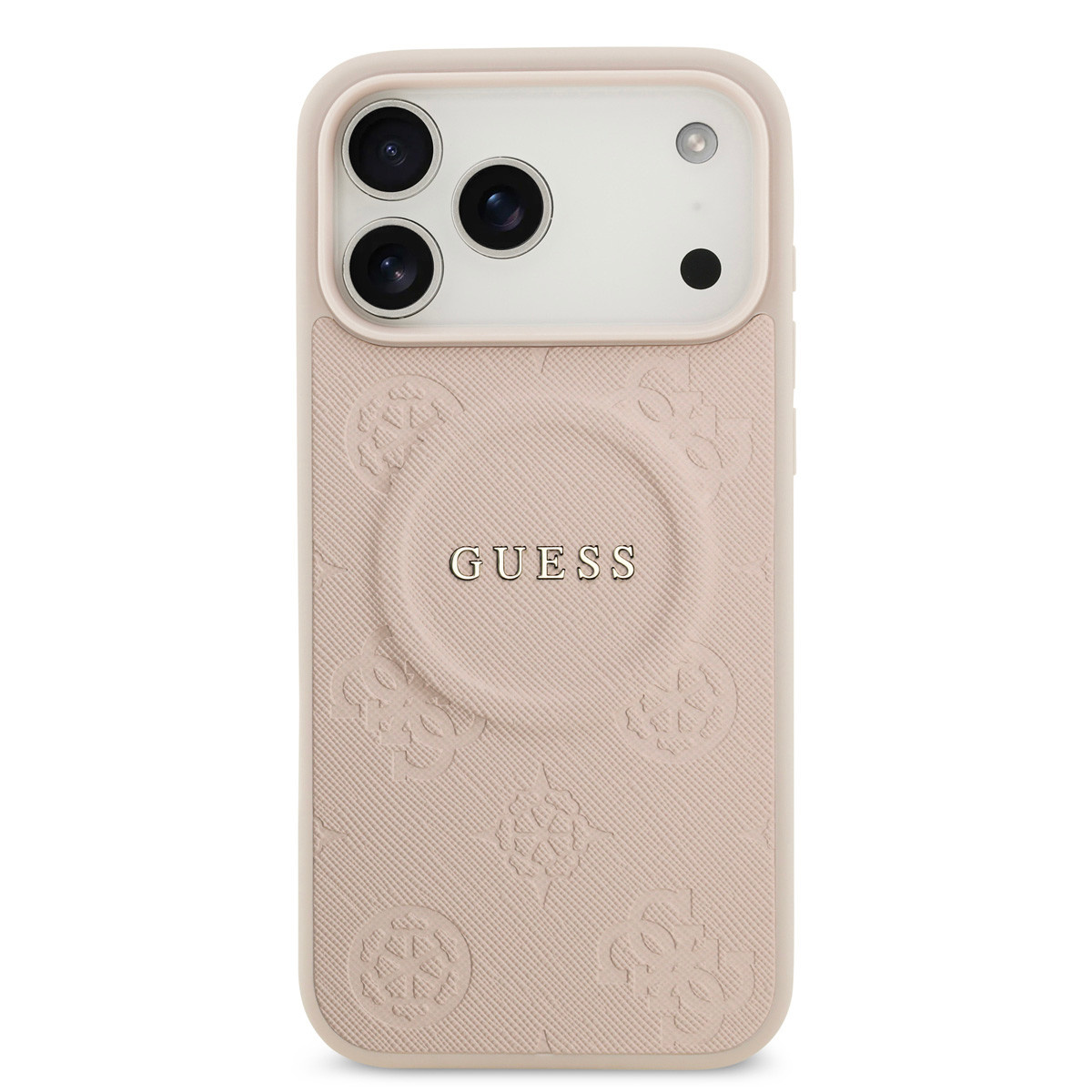 Guess Guess iPhone 17 Pro Max Backcover hoesje - Magsafe PU Leather - Peony Hot Stamp - Roze, foto 3 van 6