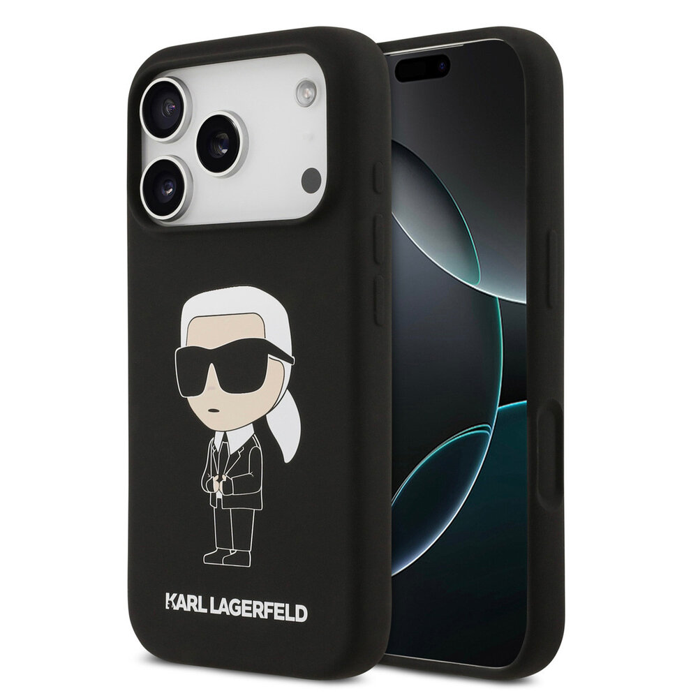 Karl Lagerfeld Karl Lagerfeld iPhone 17 Pro Back-Cover hul - Liquid Silicone - Ikonik NFT Logo - Schwarz Karl Lagerfeld Karl Lagerfeld iPhone 17 Pro Back-Cover hul - Liquid Silicone - Ikonik NFT Logo - Schwarz
