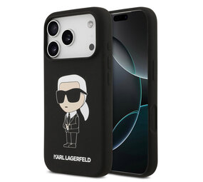 Karl Lagerfeld Karl Lagerfeld iPhone 17 Pro Back-Cover hul - Liquid Silicone - Ikonik NFT Logo - Schwarz