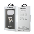 Karl Lagerfeld Karl Lagerfeld iPhone 17 Pro/iPhone 18 Pro Coque arrière Silicone liquide Logo Ikonik NFT - Noir