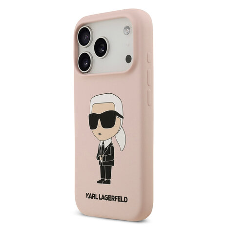Karl Lagerfeld Karl Lagerfeld iPhone 17 Pro Backcover hoesje - Liquid Silicone - Ikonik NFT Logo - Roze Karl Lagerfeld Karl Lagerfeld iPhone 17 Pro Backcover hoesje - Liquid Silicone - Ikonik NFT Logo - Roze