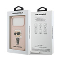 Karl Lagerfeld Karl Lagerfeld iPhone 17 Pro/iPhone 18 Pro Coque arrière Silicone liquide Logo Ikonik NFT - Rose