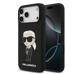 Karl Lagerfeld Karl Lagerfeld iPhone 17 Pro Max Back-Cover hul - Liquid Silicone - Ikonik NFT Logo - Schwarz