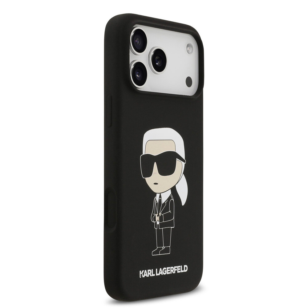 Karl Lagerfeld Karl Lagerfeld iPhone 17 Pro Max Back-Cover hul - Liquid Silicone - Ikonik NFT Logo - Schwarz Karl Lagerfeld Karl Lagerfeld iPhone 17 Pro Max Back-Cover hul - Liquid Silicone - Ikonik NFT Logo - Schwarz