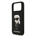 Karl Lagerfeld Karl Lagerfeld iPhone 17 Pro Max/iPhone 18 Pro Max Coque arrière Silicone liquide Logo Ikonik NFT - Noir