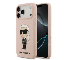 Karl Lagerfeld Karl Lagerfeld iPhone 17 Pro Max Back-Cover hul - Liquid Silicone - Ikonik NFT Logo - Rosa