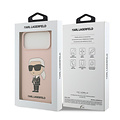 Karl Lagerfeld Karl Lagerfeld iPhone 17 Pro Max/iPhone 18 Pro Max Coque arrière Silicone liquide Logo Ikonik NFT - Rose