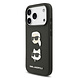 Karl Lagerfeld Karl Lagerfeld iPhone 17 Pro Backcover hoesje - Saffiano Leather - K&C Head Pins - Zwart Karl Lagerfeld Karl Lagerfeld iPhone 17 Pro Backcover hoesje - Saffiano Leather - K&C Head Pins - Zwart