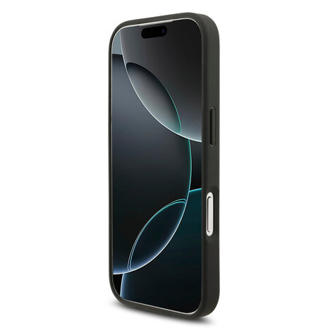 Karl Lagerfeld Karl Lagerfeld iPhone 17 Pro Back-Cover hul - Saffiano Leather - K&C Head Pins - Schwarz Karl Lagerfeld Karl Lagerfeld iPhone 17 Pro Back-Cover hul - Saffiano Leather - K&C Head Pins - Schwarz