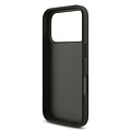 Karl Lagerfeld Karl Lagerfeld iPhone 17 Pro/iPhone 18 Pro Coque arrière Cuir Saffiano Pins représentant les têtes de Karl & Choupette - Noir