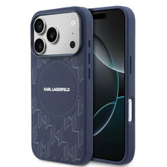 Karl Lagerfeld iPhone 17 Pro Backcover hoesje - MagSafe - KL Monogram - Navy