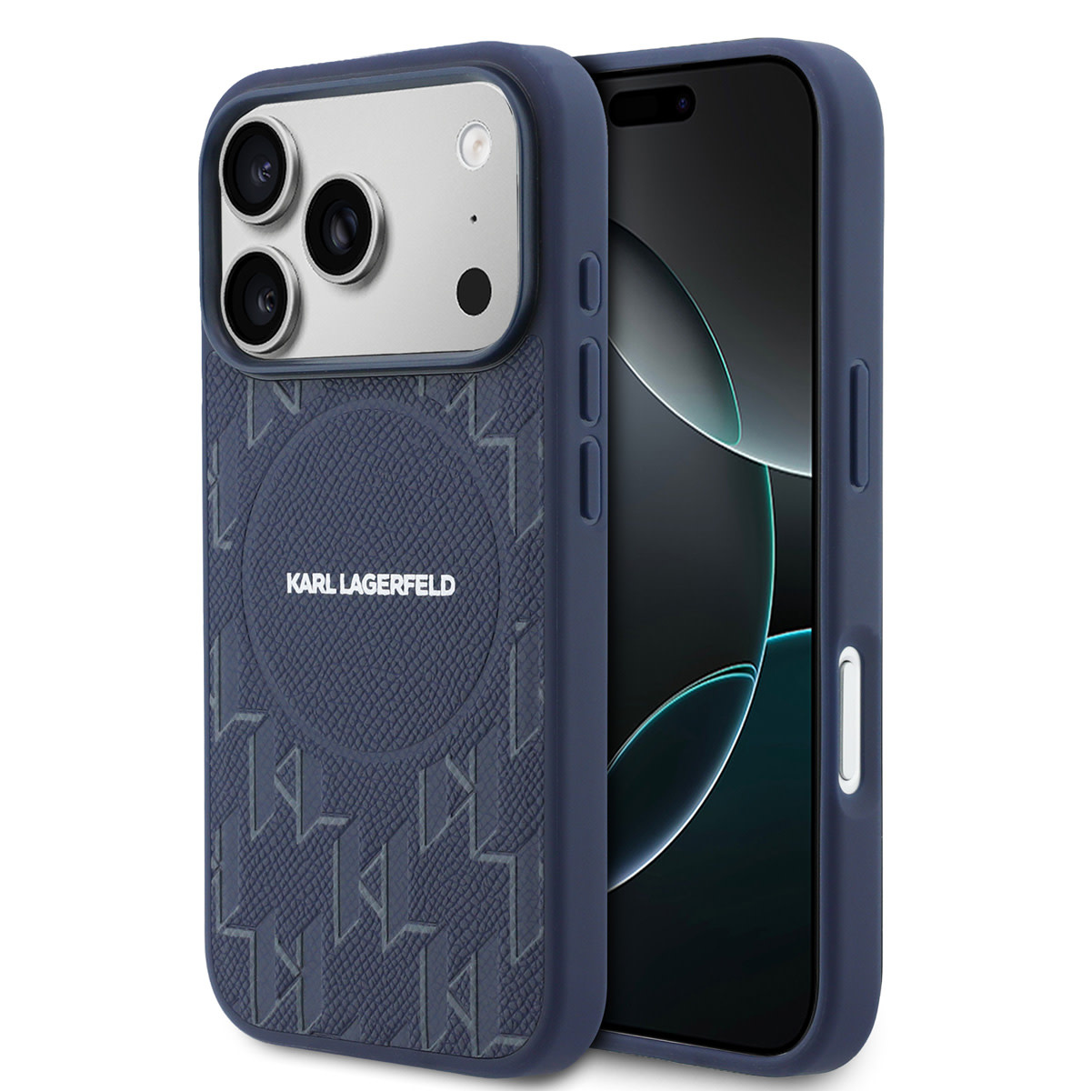 Karl Lagerfeld Karl Lagerfeld iPhone 17 Pro Backcover hoesje - MagSafe - KL Monogram - Navy