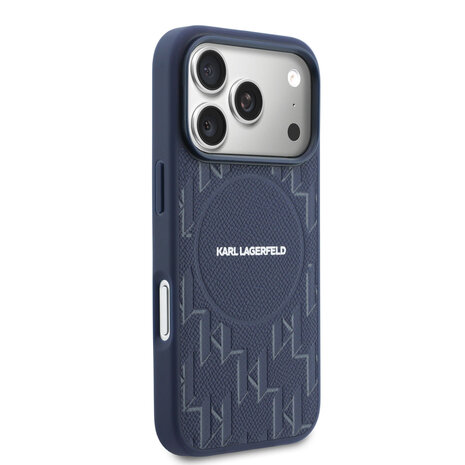 Karl Lagerfeld Karl Lagerfeld iPhone 17 Pro Backcover hoesje - MagSafe - KL Monogram - Navy