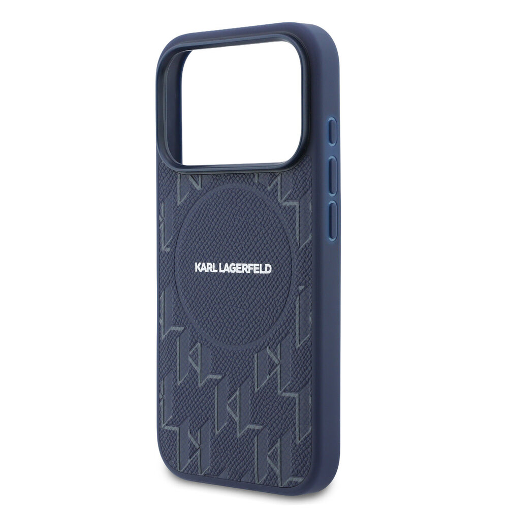 Karl Lagerfeld Karl Lagerfeld iPhone 17 Pro Backcover hoesje - MagSafe - KL Monogram - Navy