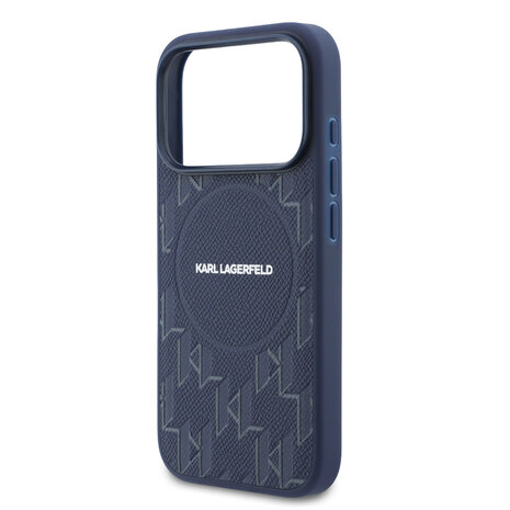 Karl Lagerfeld Karl Lagerfeld iPhone 17 Pro Backcover hoesje - MagSafe - KL Monogram - Navy