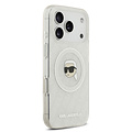 Karl Lagerfeld Karl Lagerfeld iPhone 17 Pro/iPhone 18 Pro Coque arrière MagSafe IML Paillettes motif KL répété et tête de Karl - Transparent