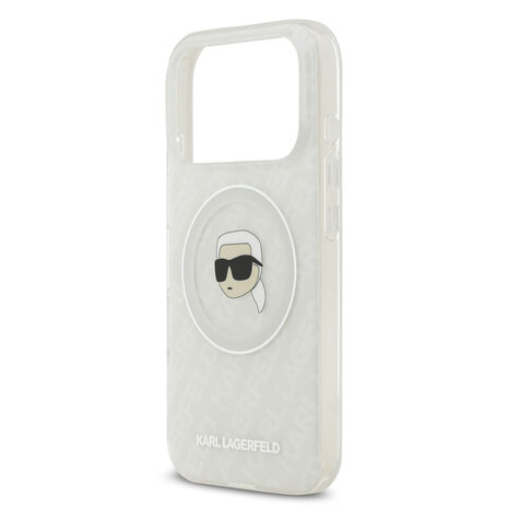 Karl Lagerfeld Karl Lagerfeld iPhone 17 Pro Back-Cover hul - MagSafe IML - Glitter & KL Repeated Case With Karl Head - Transparent Karl Lagerfeld Karl Lagerfeld iPhone 17 Pro Back-Cover hul - MagSafe IML - Glitter & KL Repeated Case With Karl Head - Transparent