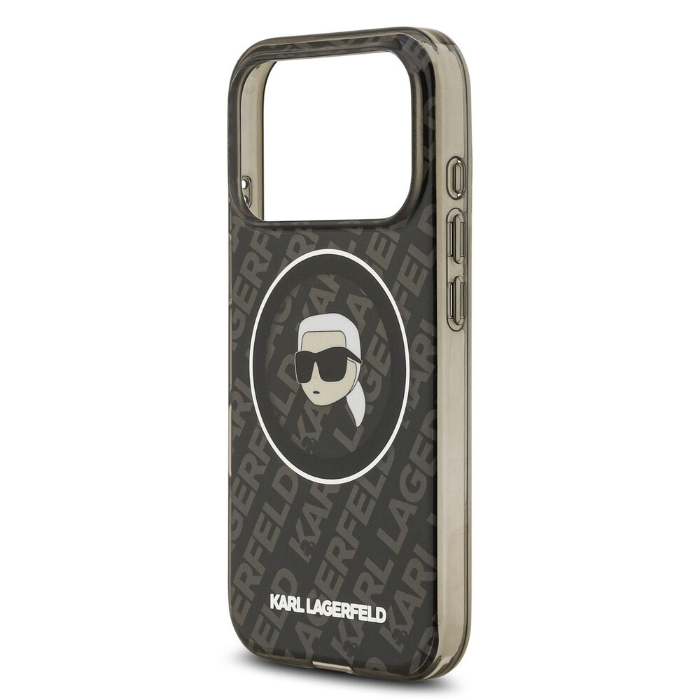 Karl Lagerfeld Karl Lagerfeld iPhone 17 Pro Back-Cover hul - MagSafe IML - Glitter & KL Repeated Case With Karl Head - Schwarz Karl Lagerfeld Karl Lagerfeld iPhone 17 Pro Back-Cover hul - MagSafe IML - Glitter & KL Repeated Case With Karl Head - Schwarz