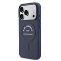 Karl Lagerfeld Karl Lagerfeld iPhone 17 Pro/iPhone 18 Pro Coque arrière MagSafe Logo Karl RSG - Bleu marine