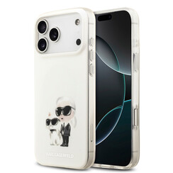 Karl Lagerfeld iPhone 17 Pro Max Backcover hoesje - MagSafe IML - Aquarelle Karl & Choupette - Wit