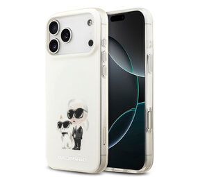 Karl Lagerfeld Karl Lagerfeld iPhone 17 Pro Max Back-Cover hul - MagSafe IML - Aquarelle Karl & Choupette - Weiß