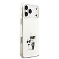 Karl Lagerfeld Karl Lagerfeld iPhone 17 Pro Max/iPhone 18 Pro Max Coque arrière MagSafe IML Design aquarelle Karl & Choupette - Blanc