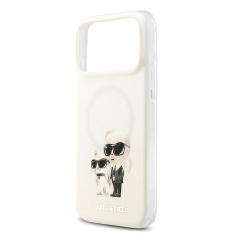 Karl Lagerfeld Karl Lagerfeld iPhone 17 Pro Max Back-Cover hul - MagSafe IML - Aquarelle Karl & Choupette - Weiß
