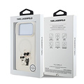Karl Lagerfeld Karl Lagerfeld iPhone 17 Pro Max/iPhone 18 Pro Max Coque arrière MagSafe IML Design aquarelle Karl & Choupette - Blanc