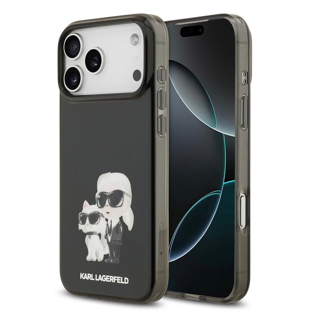 Karl Lagerfeld Karl Lagerfeld iPhone 17 Pro Max Back-Cover hul - MagSafe IML - Aquarelle Karl & Choupette - Schwarz Karl Lagerfeld Karl Lagerfeld iPhone 17 Pro Max Back-Cover hul - MagSafe IML - Aquarelle Karl & Choupette - Schwarz