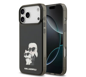 Karl Lagerfeld Karl Lagerfeld iPhone 17 Pro Max Back-Cover hul - MagSafe IML - Aquarelle Karl & Choupette - Schwarz