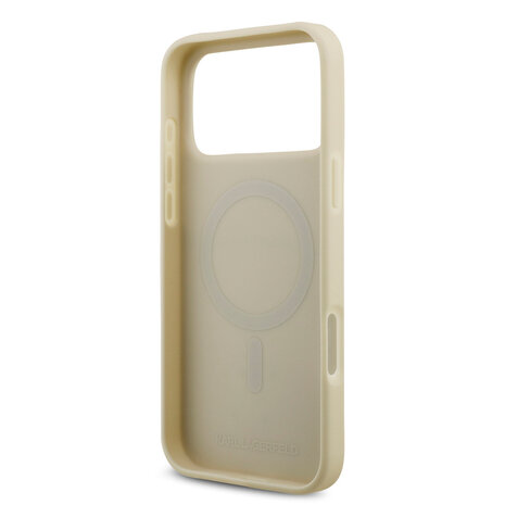 Karl Lagerfeld Karl Lagerfeld iPhone 17 Pro Max Back-Cover hul - Magsafe - Karl Head Pin - Beige Karl Lagerfeld Karl Lagerfeld iPhone 17 Pro Max Back-Cover hul - Magsafe - Karl Head Pin - Beige
