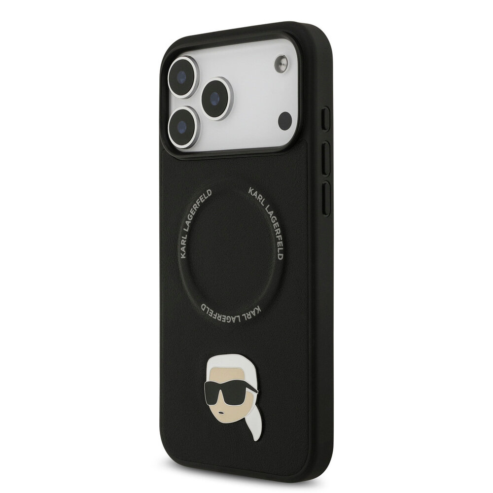 Karl Lagerfeld Karl Lagerfeld iPhone 17 Pro Max Back-Cover hul - Magsafe - Karl Head Pin - Schwarz Karl Lagerfeld Karl Lagerfeld iPhone 17 Pro Max Back-Cover hul - Magsafe - Karl Head Pin - Schwarz