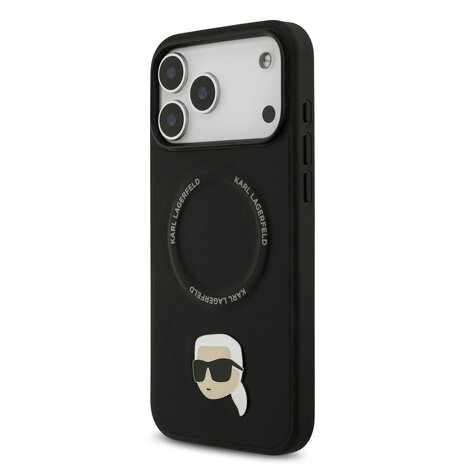 Karl Lagerfeld Karl Lagerfeld iPhone 17 Pro Max Back-Cover hul - Magsafe - Karl Head Pin - Schwarz Karl Lagerfeld Karl Lagerfeld iPhone 17 Pro Max Back-Cover hul - Magsafe - Karl Head Pin - Schwarz