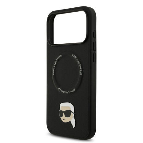 Karl Lagerfeld Karl Lagerfeld iPhone 17 Pro Max Back-Cover hul - Magsafe - Karl Head Pin - Schwarz Karl Lagerfeld Karl Lagerfeld iPhone 17 Pro Max Back-Cover hul - Magsafe - Karl Head Pin - Schwarz
