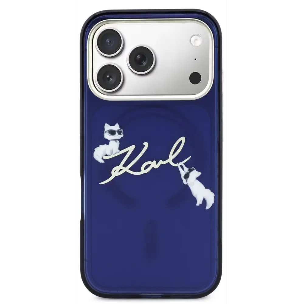 Karl Lagerfeld Karl Lagerfeld iPhone 17 Pro Max Back-Cover hul - MagSafe IML Case With K&C Script Logo - Gold Edge - Navy Karl Lagerfeld Karl Lagerfeld iPhone 17 Pro Max Back-Cover hul - MagSafe IML Case With K&C Script Logo - Gold Edge - Navy
