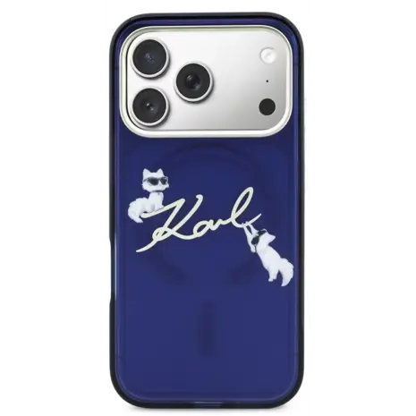 Karl Lagerfeld Karl Lagerfeld iPhone 17 Pro Max Back-Cover hul - MagSafe IML Case With K&C Script Logo - Gold Edge - Navy Karl Lagerfeld Karl Lagerfeld iPhone 17 Pro Max Back-Cover hul - MagSafe IML Case With K&C Script Logo - Gold Edge - Navy