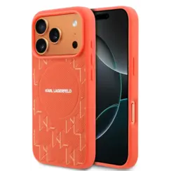 Karl Lagerfeld iPhone 17 Pro Max Backcover hoesje - MagSafe - KL Monogram - Oranje
