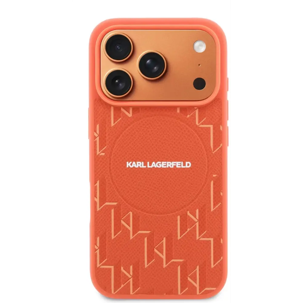 Karl Lagerfeld Karl Lagerfeld iPhone 17 Pro Max Back-Cover hul - MagSafe - KL Monogram - Orange Karl Lagerfeld Karl Lagerfeld iPhone 17 Pro Max Back-Cover hul - MagSafe - KL Monogram - Orange