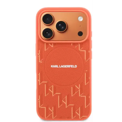 Karl Lagerfeld Karl Lagerfeld iPhone 17 Pro Max Back-Cover hul - MagSafe - KL Monogram - Orange Karl Lagerfeld Karl Lagerfeld iPhone 17 Pro Max Back-Cover hul - MagSafe - KL Monogram - Orange