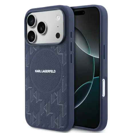 Karl Lagerfeld Karl Lagerfeld iPhone 17 Pro Max Back-Cover hul - MagSafe - KL Monogram - Navy