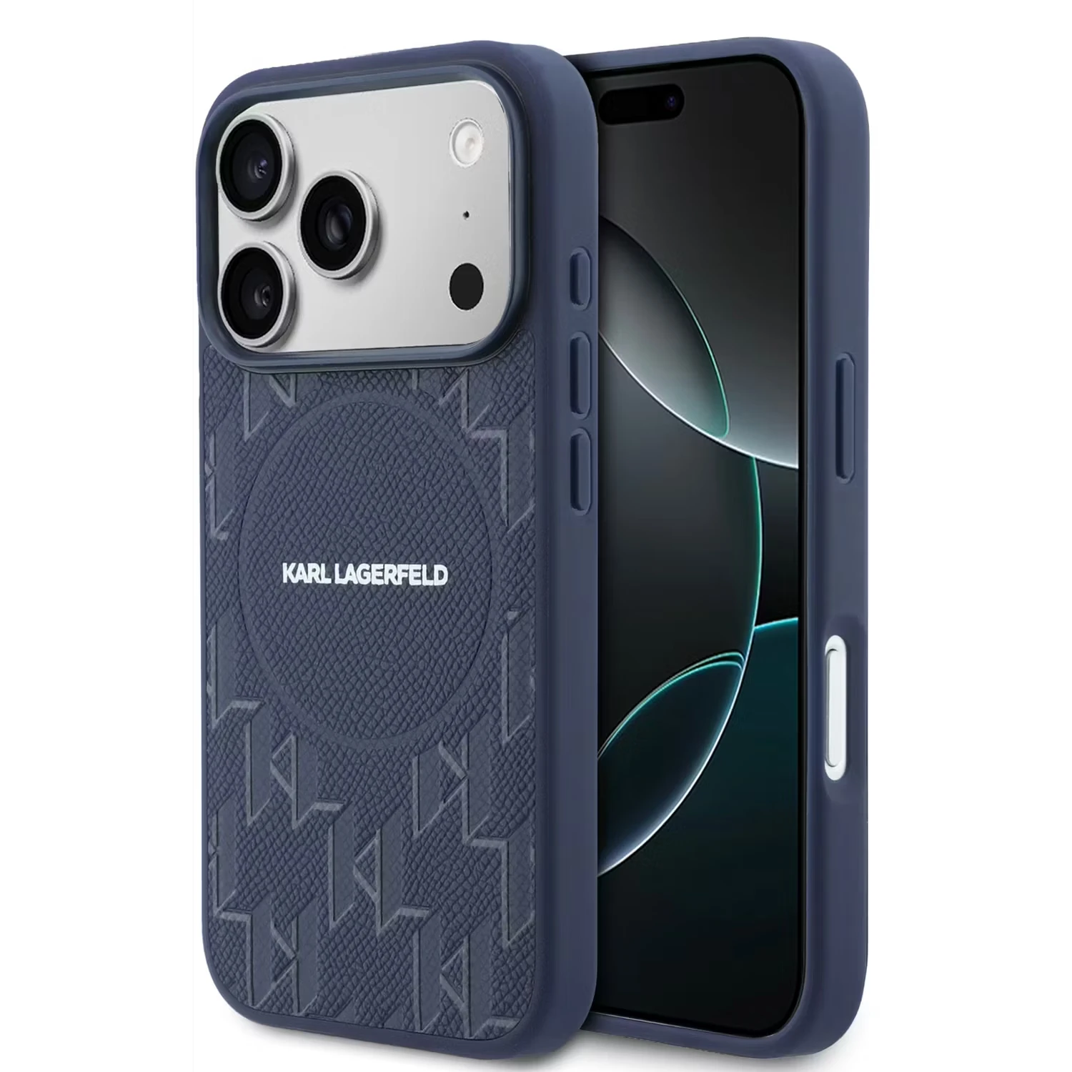 Karl Lagerfeld Karl Lagerfeld iPhone 17 Pro Max Backcover hoesje - MagSafe - KL Monogram - Navy