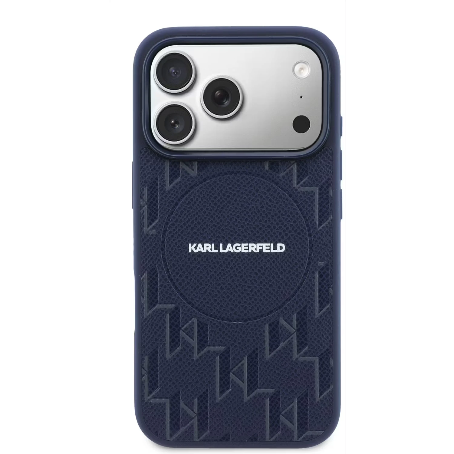 Karl Lagerfeld Karl Lagerfeld iPhone 17 Pro Max Backcover hoesje - MagSafe - KL Monogram - Navy, foto 2 van 3