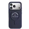 Karl Lagerfeld Karl Lagerfeld iPhone 17 Pro Max/iPhone 18 Pro Max Coque arrière MagSafe Logo Karl RSG - Bleu marine