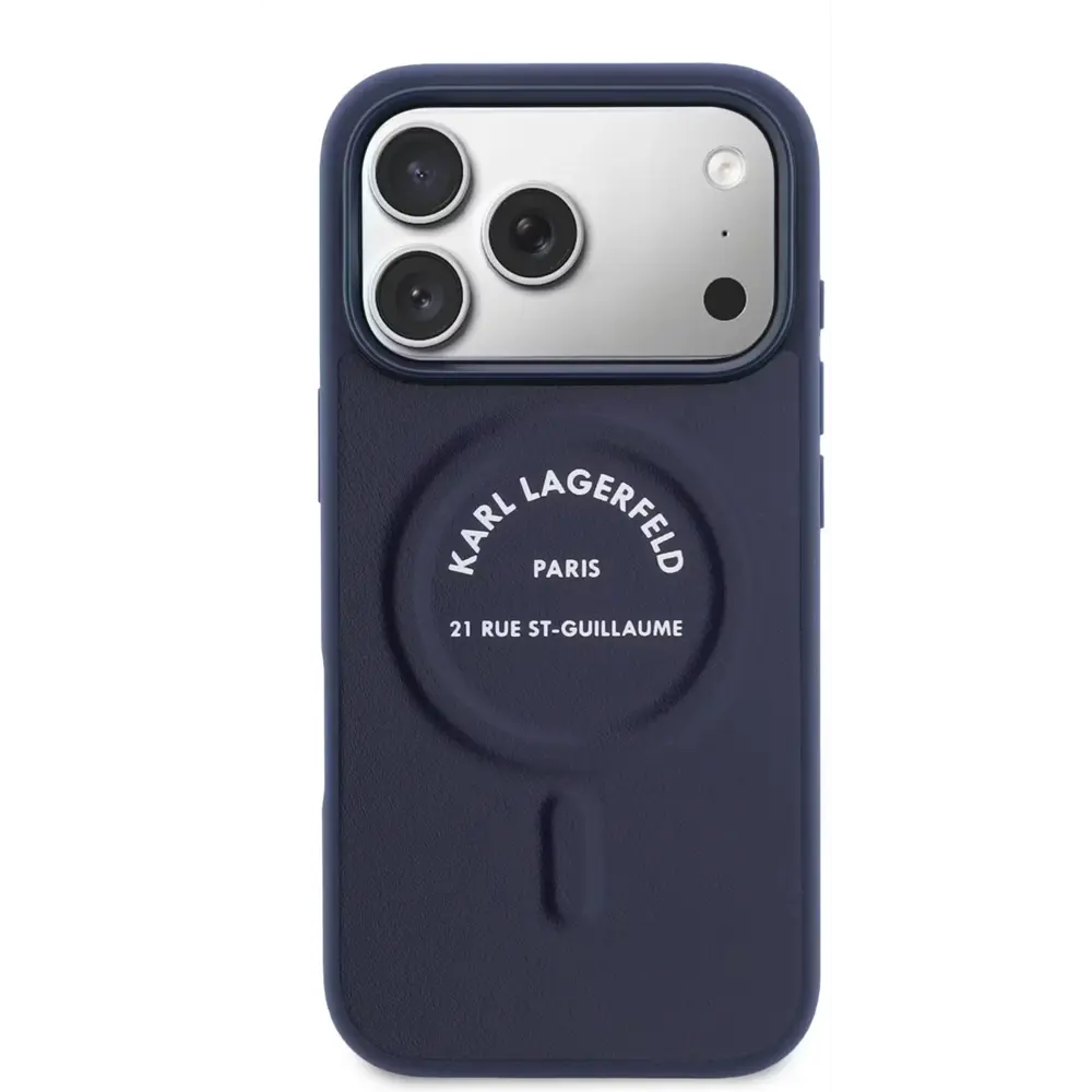 Karl Lagerfeld Karl Lagerfeld iPhone 17 Pro Max Back-Cover hul - MagSafe - Karl RSG Logo - Navy Karl Lagerfeld Karl Lagerfeld iPhone 17 Pro Max Back-Cover hul - MagSafe - Karl RSG Logo - Navy