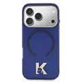 Karl Lagerfeld Karl Lagerfeld iPhone 17 Pro Max/iPhone 18 Pro Max Coque arrière MagSafe IML logo tête de Karl Bord doré - Bleu marine