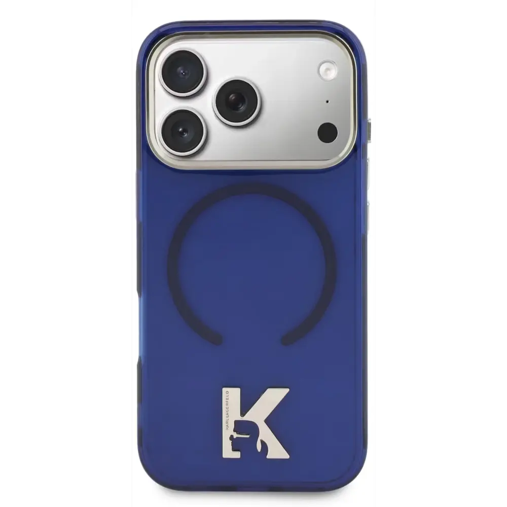 Karl Lagerfeld Karl Lagerfeld iPhone 17 Pro Max Back-Cover hul - MagSafe IML Case With Karl Head Logo - Gold Edge - Navy Karl Lagerfeld Karl Lagerfeld iPhone 17 Pro Max Back-Cover hul - MagSafe IML Case With Karl Head Logo - Gold Edge - Navy