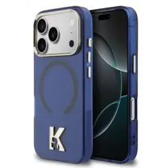 Karl Lagerfeld iPhone 17 Pro Max Backcover hoesje - MagSafe IML Case With Karl Head Logo - Gold Edge - Navy