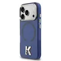Karl Lagerfeld Karl Lagerfeld iPhone 17 Pro Max/iPhone 18 Pro Max Coque arrière MagSafe IML logo tête de Karl Bord doré - Bleu marine